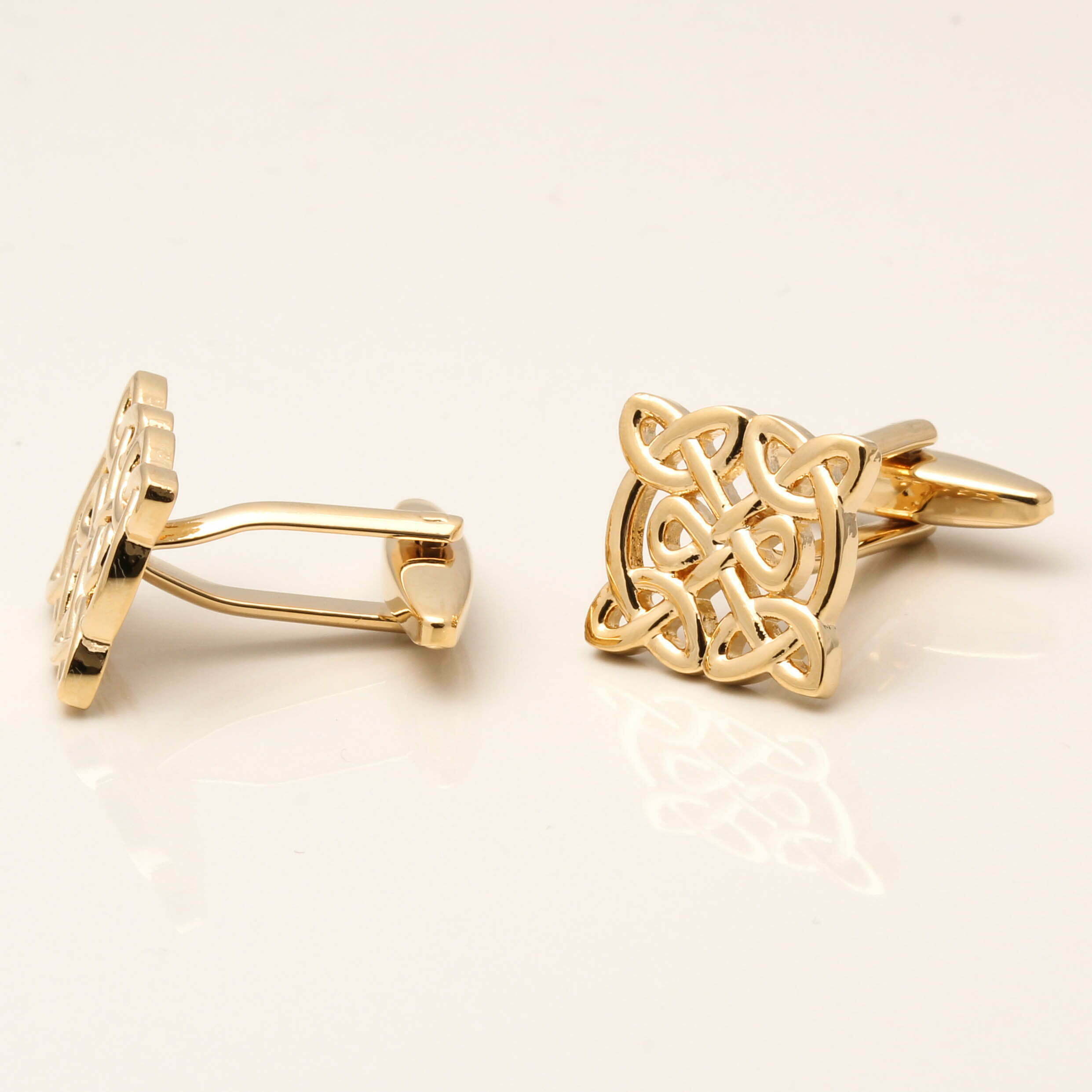 Gold Celtic Knot Cufflinks by Badger & Brown. The Cufflink Specialists
