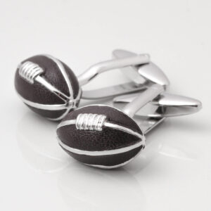 LEATHER RUGBY BALL CUFFLINKS