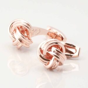 Large Rounded Knot Cufflinks, Rose Gold
