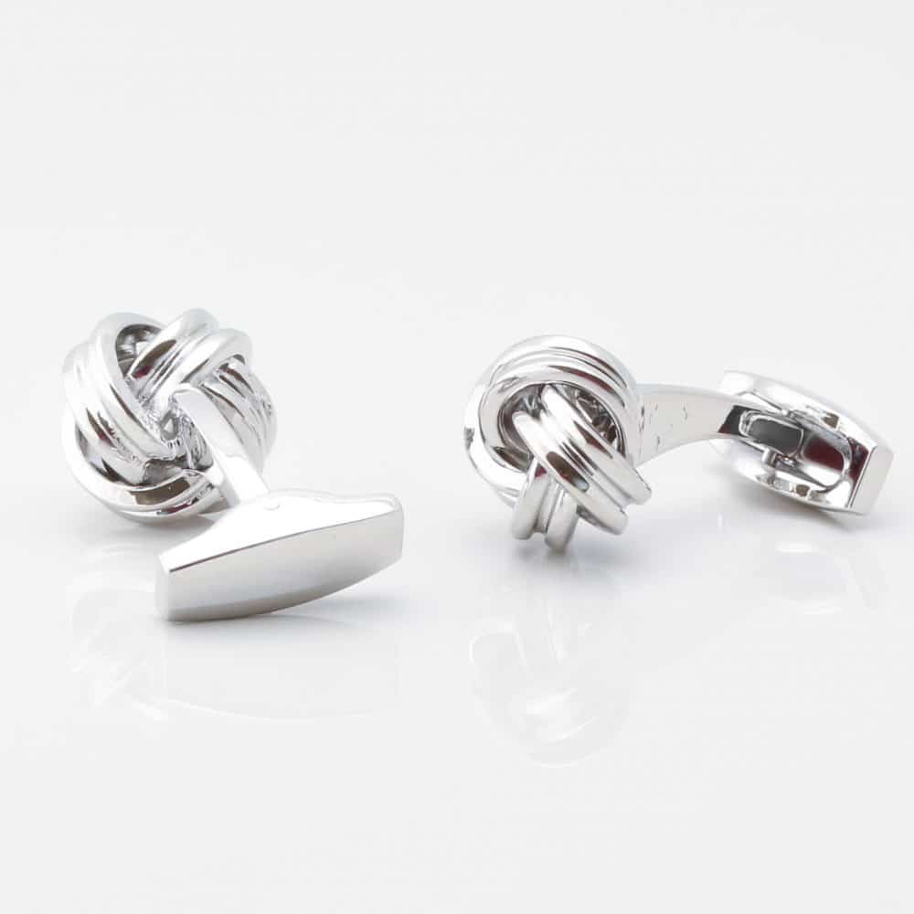 Large Rounded Knot Cufflinks, Silver Gallery 2