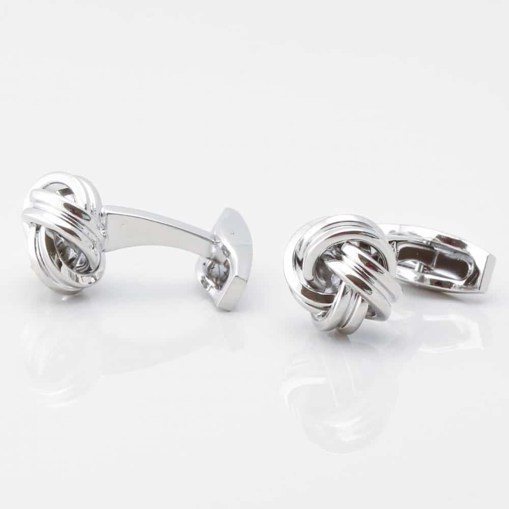 Large Rounded Knot Cufflinks, Silver Gallery