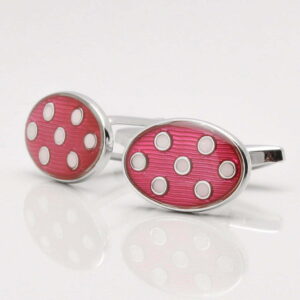 Red & White Spotted Cufflinks