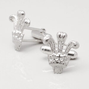 STERLING SILVER PRINCE OF WALES FEATHERS CUFFLINKS