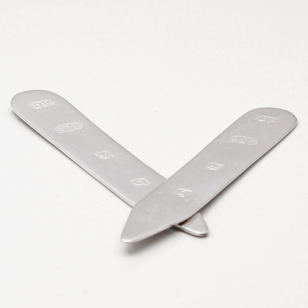 Sterling Silver Collar Stiffeners by Badger & Brown.Badger and Brown