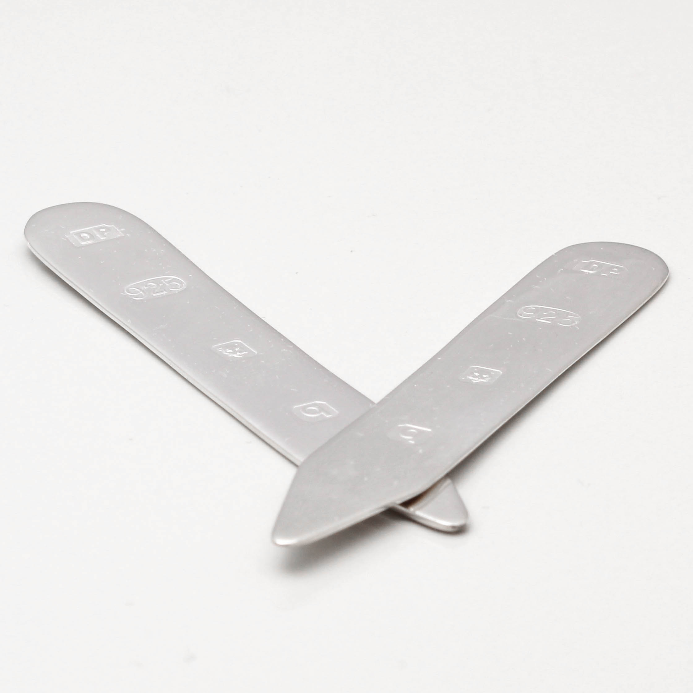 Sterling Silver Collar Stiffeners by Badger & Brown. Free Delivery