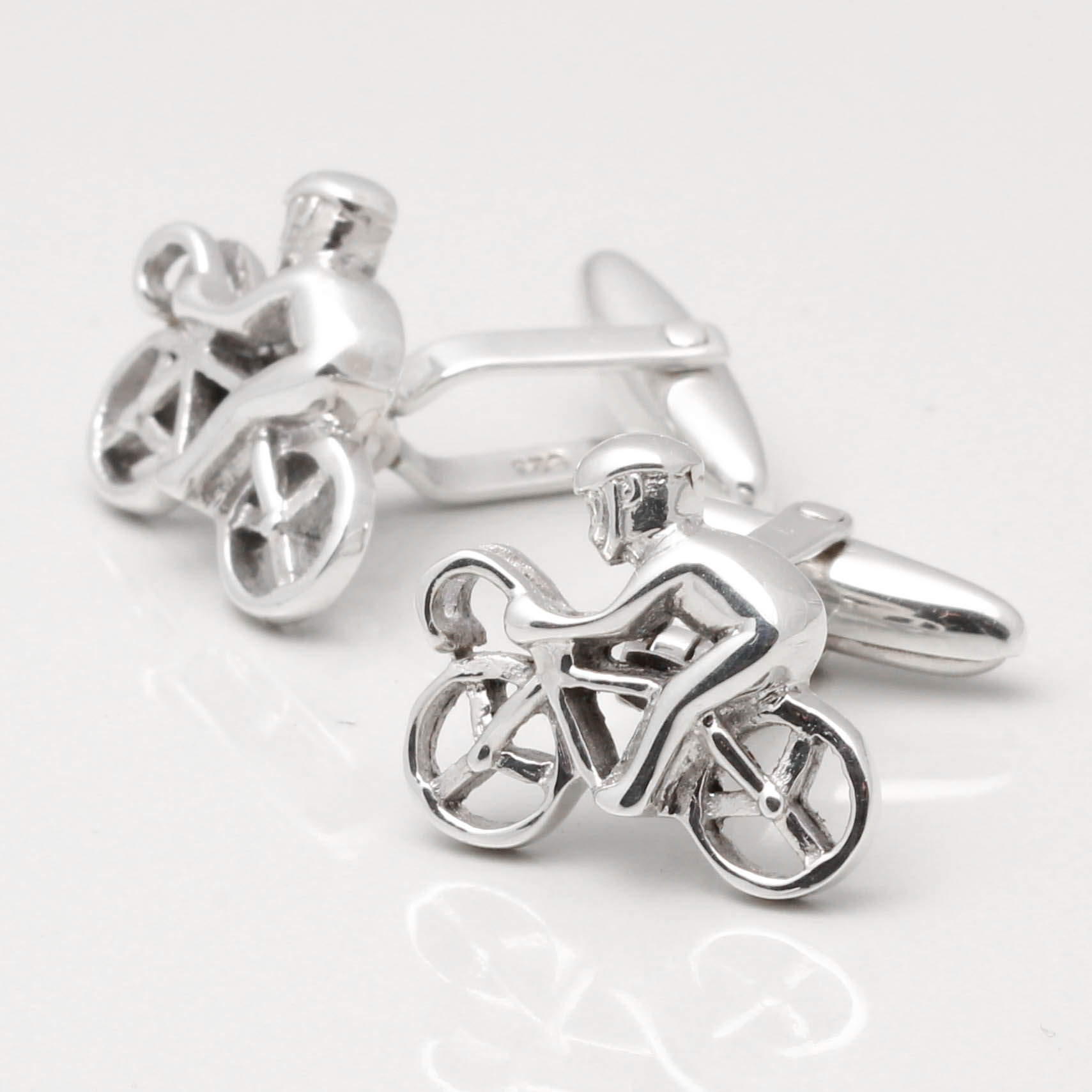 Details about  / Silver Cyclist Bicycle Cuff Links Men Novelty Cufflink Father Day Gift UK SELLER