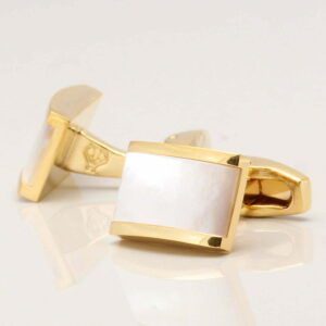 Gold Plated Pearl Cufflinks