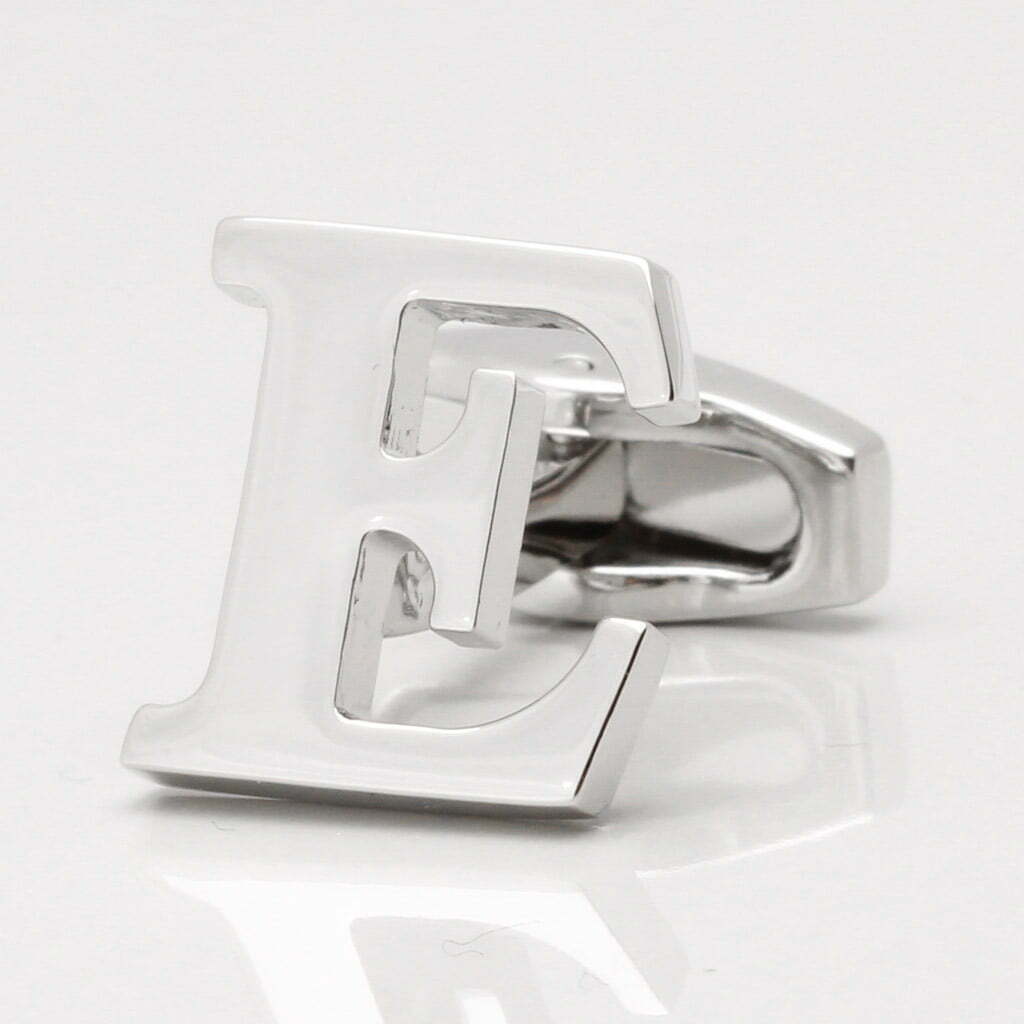 Letter E Cufflink by Badger & Brown. Create Personalised Initial Cufflinks