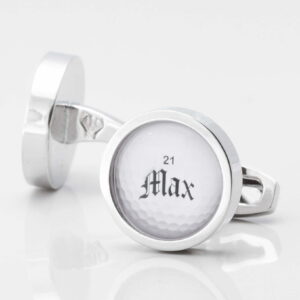 Personalised Name & Age Golf Ball Cufflinks