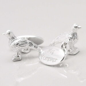 Silver Plated Engraved Pheasant Cufflinks