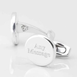 Sterling Silver Circle Engraved Cufflinks