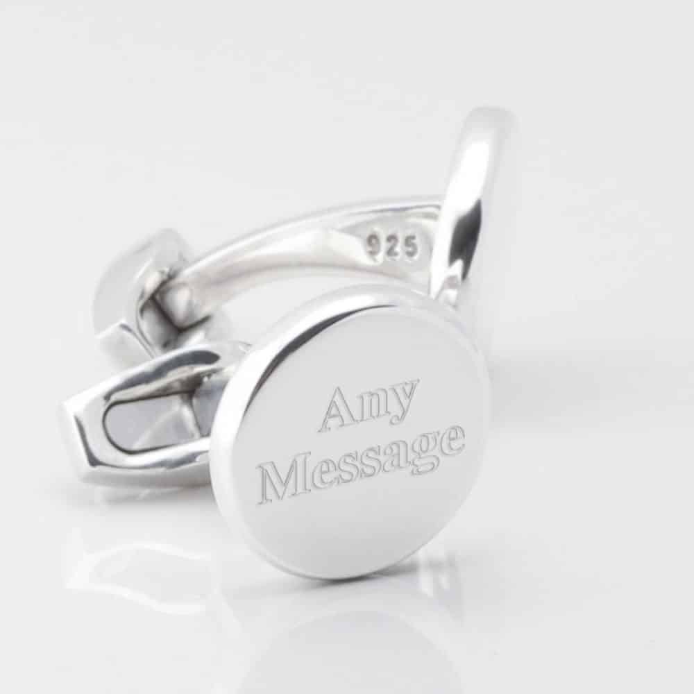 Sterling Silver Circle Engraved Cufflinks Gallery