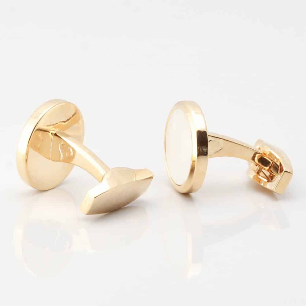 Gold Circular Mother Of Pearl Cufflinks Gallery