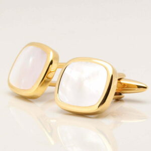 Gold Square Mother of Pearl Cufflinks