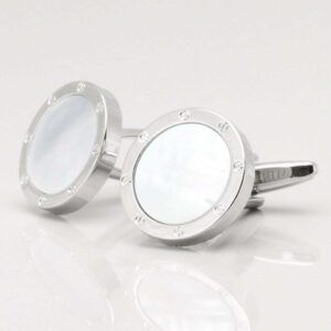 Round Mother of Pearl Port Hole Cufflinks