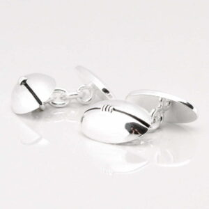 Silver Plated Rugby Ball Cufflinks