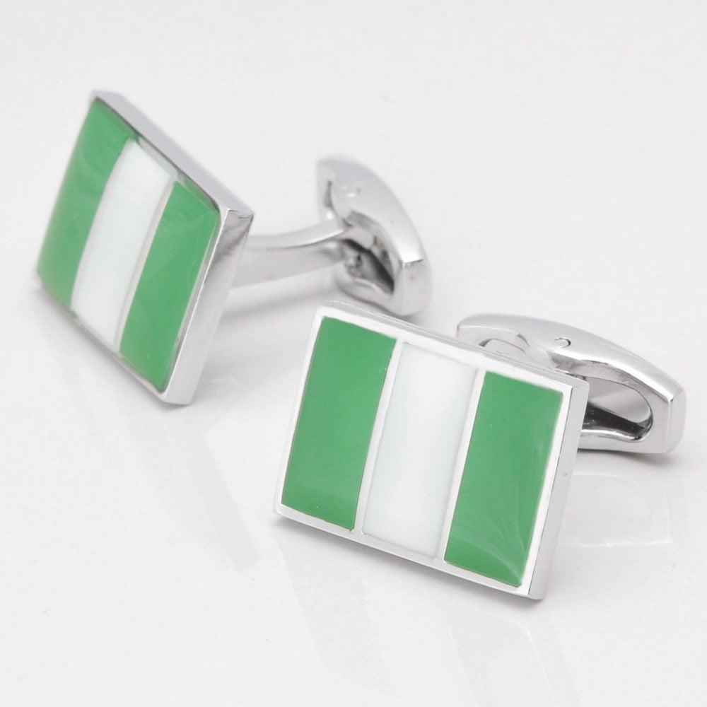 Nigerian Flag Cufflinks by Badger & Brown. The Cufflink