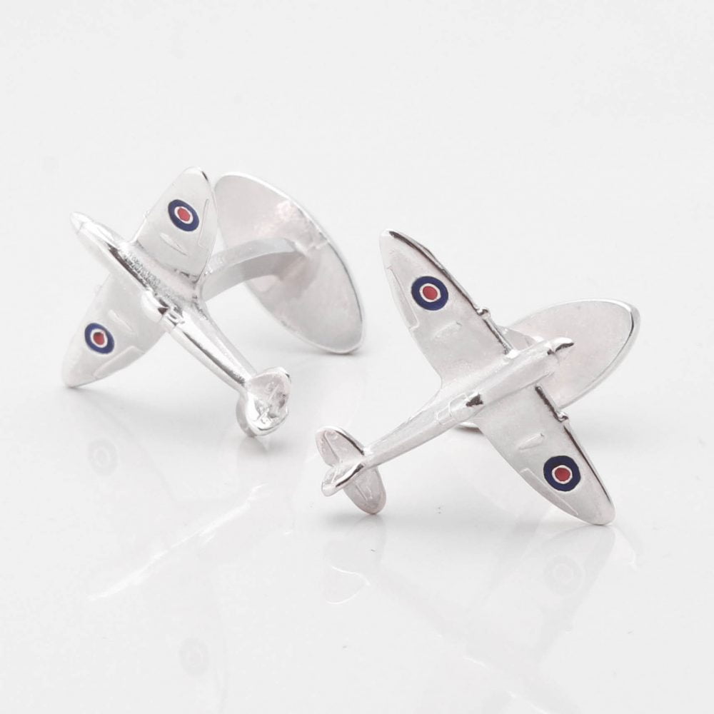 ng Silver Spitfire Cufflinks with RAF Roundels