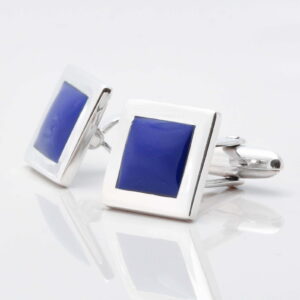 Sterling Silver Lapis Square Cufflinks