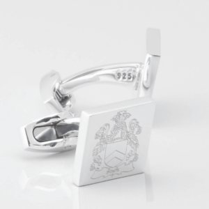 Sterling Silver Engraved Family Crest Cufflink