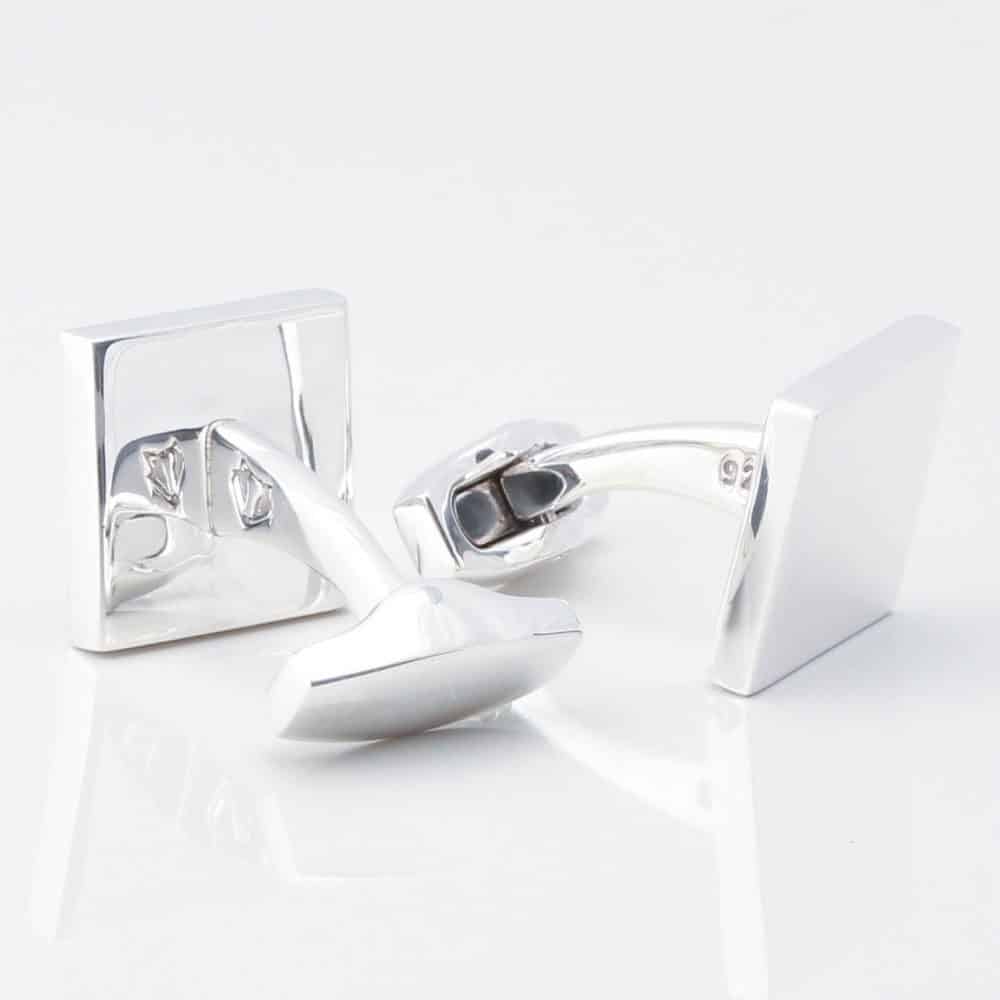 Sterling Silver Square Engraved Initial Cufflinks Gallery 2