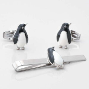 Penguin Cufflinks & Tie Slide Set