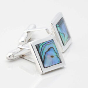 Sterling Silver Oyster Shell Square Cufflinks