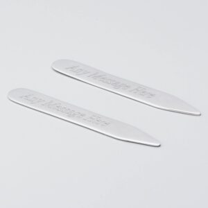 Engraved Sterling Silver Collar Stiffeners