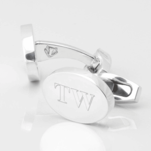 Oval Engraved Initial Cufflinks