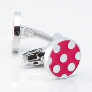 Red With White Polka Dot Cufflinks