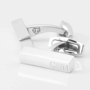Sterling Silver Plated Bar Engraved Initial Cufflinks